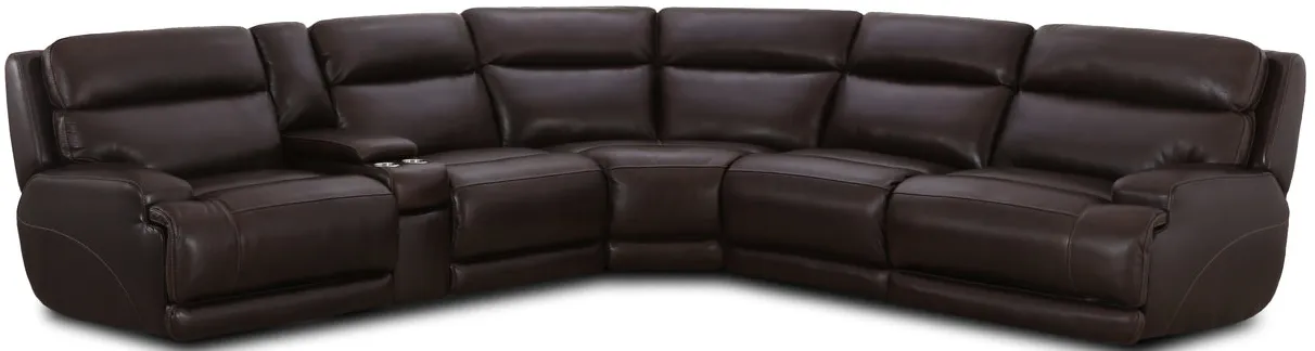 Bevo 6 Piece Leather Power Reclining Sectional