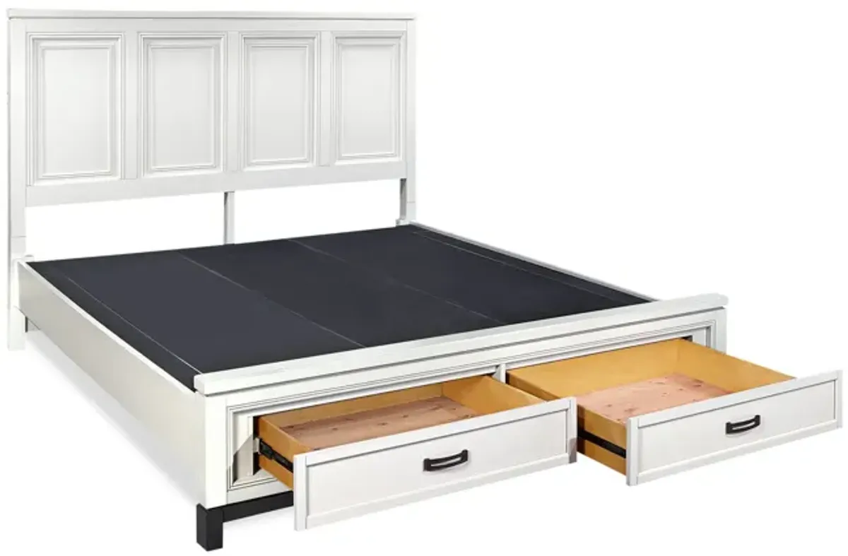 Central Park King Storage Bed - White