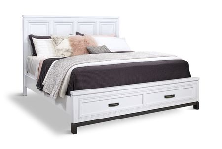 Central Park King Storage Bed - White