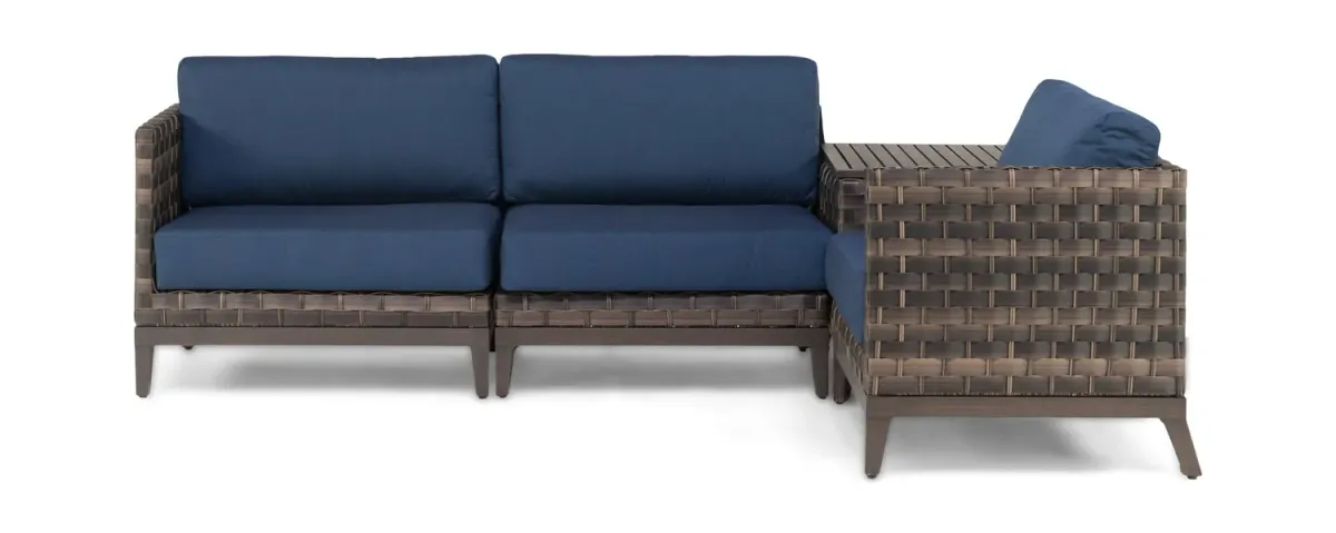 Lennox 4 Piece Modular Wicker Sectional