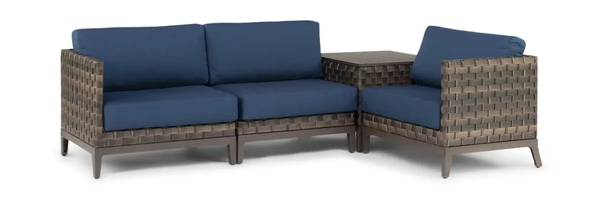 Lennox 4 Piece Modular Wicker Sectional