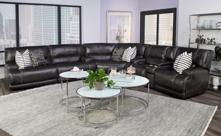 Valeur 3 Piece Leather Power Reclining Sectional
