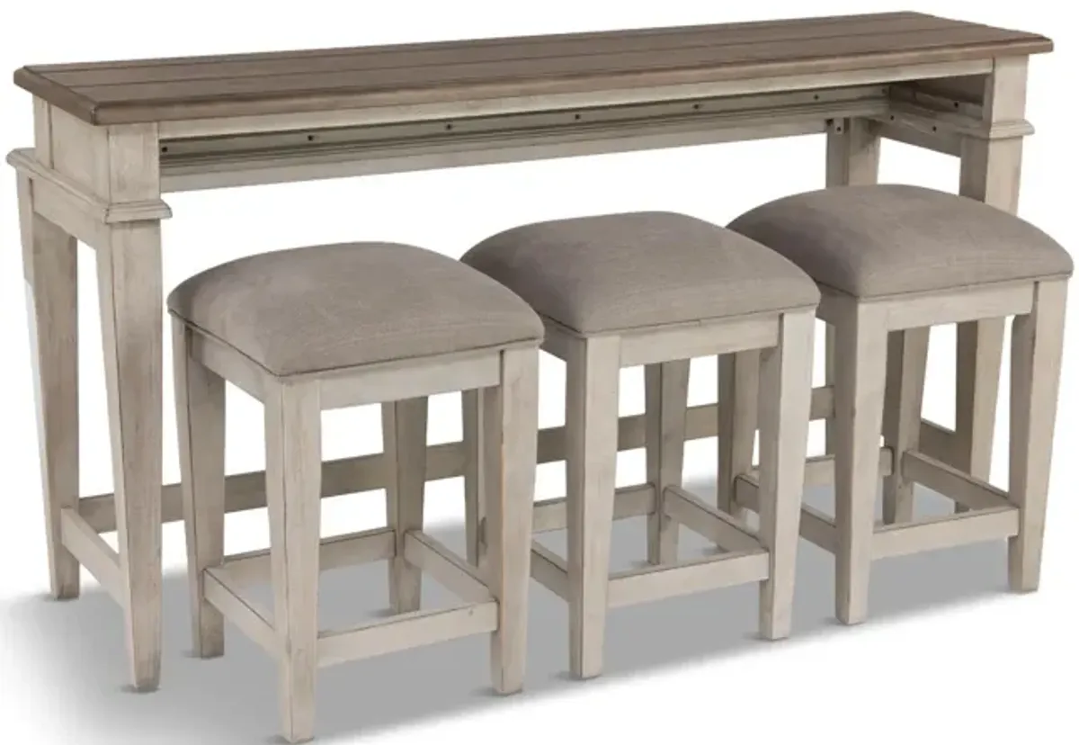 Midland Sofa Bar Table With 3 Stools