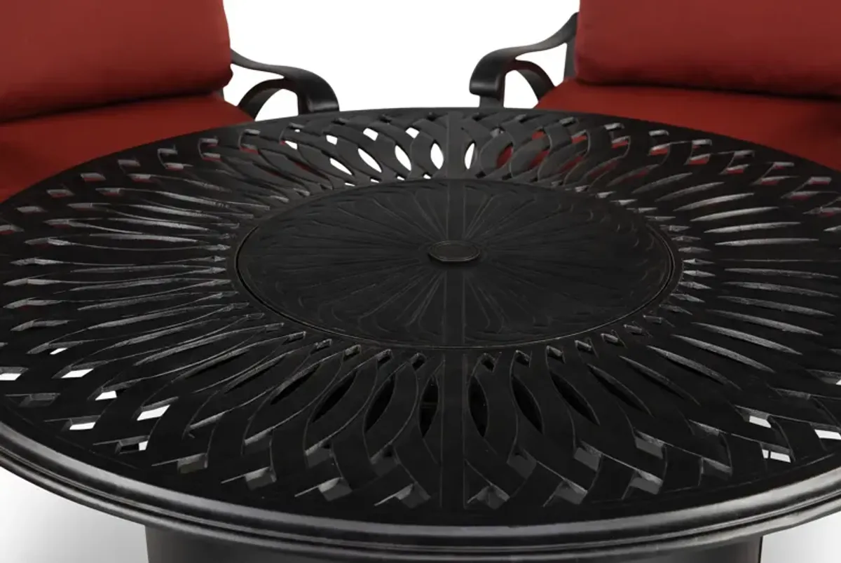 San Tropez II 5 Piece Fire Table Chat Set