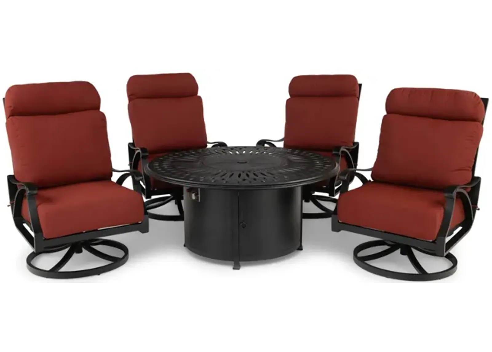 San Tropez II 5 Piece Fire Table Chat Set