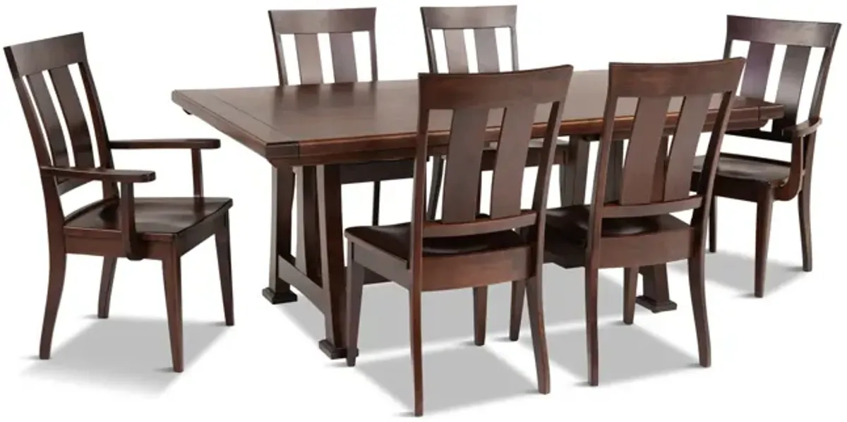 Springfield Trestle Table With 4 Side Chairs And 2 Arm Chairs