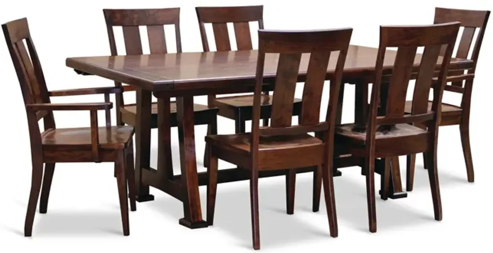 Springfield Trestle Table With 4 Side Chairs And 2 Arm Chairs