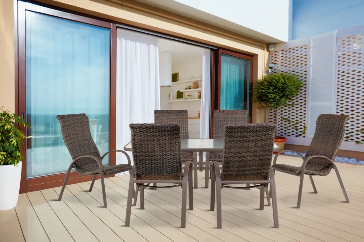 Edgewater III 7 Piece Woven Patio Dining Set