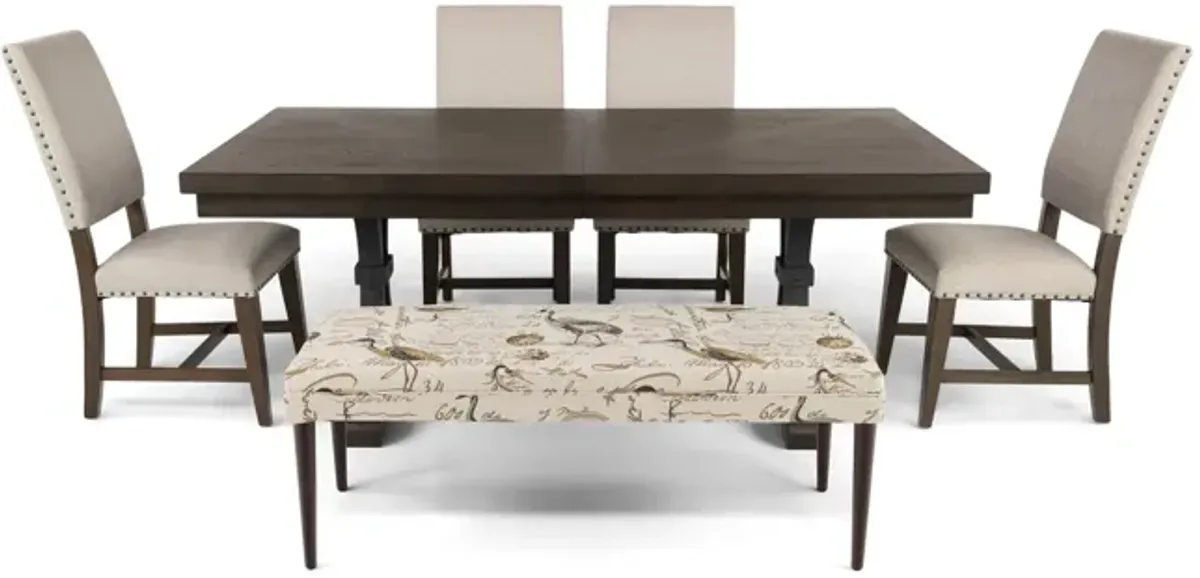 Natalie Dining Table With 4 Chairs And Bench