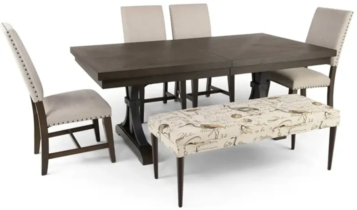 Natalie Dining Table With 4 Chairs And Bench