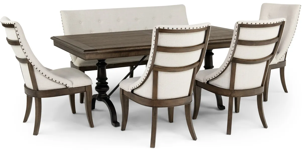 Roxbury Dining Table With 4 Chairs And Bench