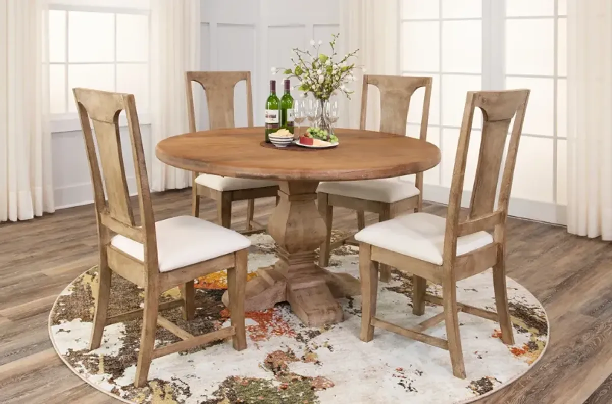 Felicia Round Dining Table With 4 Felicia Chairs