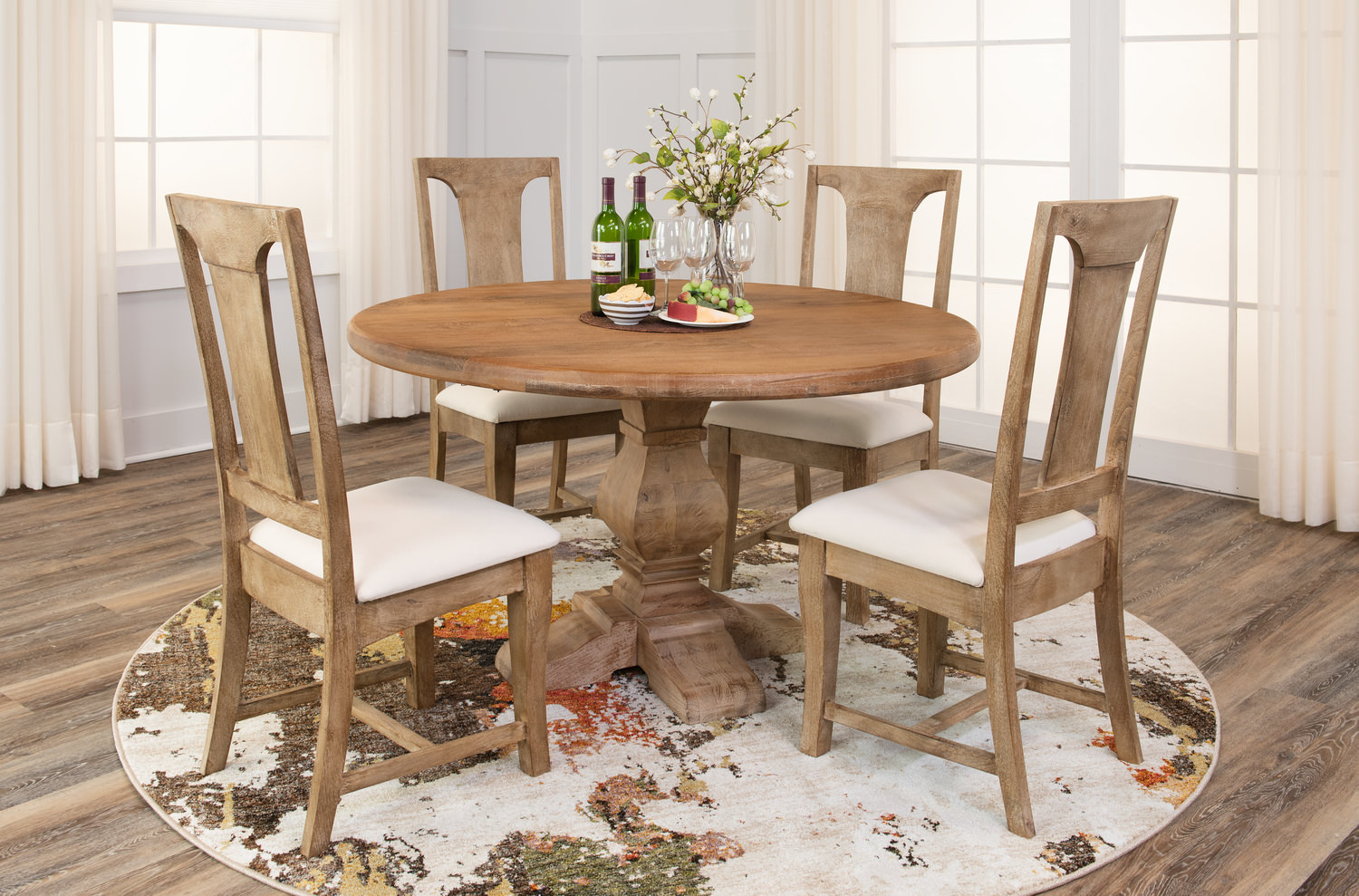 Felicia Round Dining Table With 4 Felicia Chairs