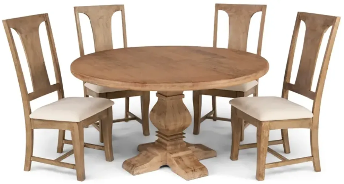 Felicia Round Dining Table With 4 Felicia Chairs