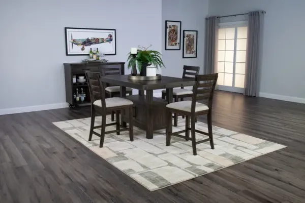 Spindrift Table With Storage Base And 4 Counter Stools