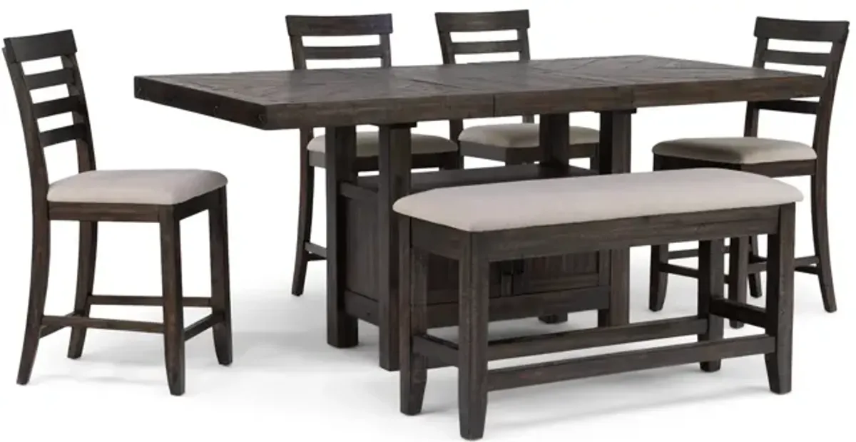 Spindrift Table With 4 Counter Stools And Storage Bench