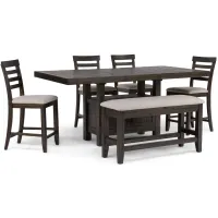 Spindrift Table With 4 Counter Stools And Storage Bench