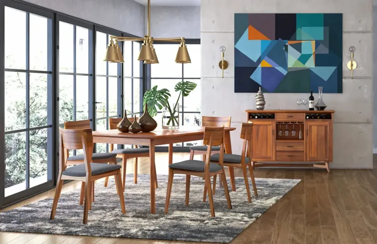 Tyler Modern Extension Dining Table With 4 Wood Back Chairs