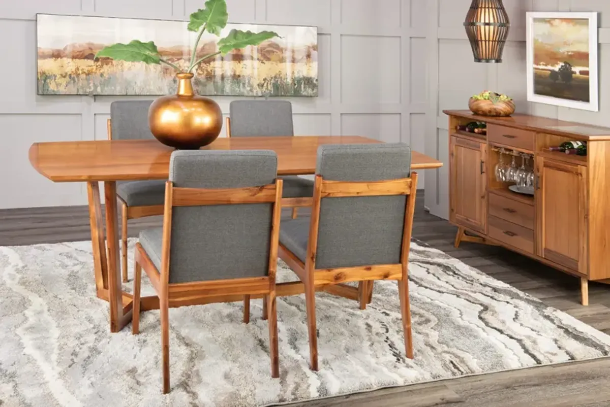 Tyler Modern Fixed Top Table With 4 Upholstered Chairs