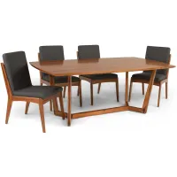 Tyler Modern Fixed Top Table With 4 Upholstered Chairs