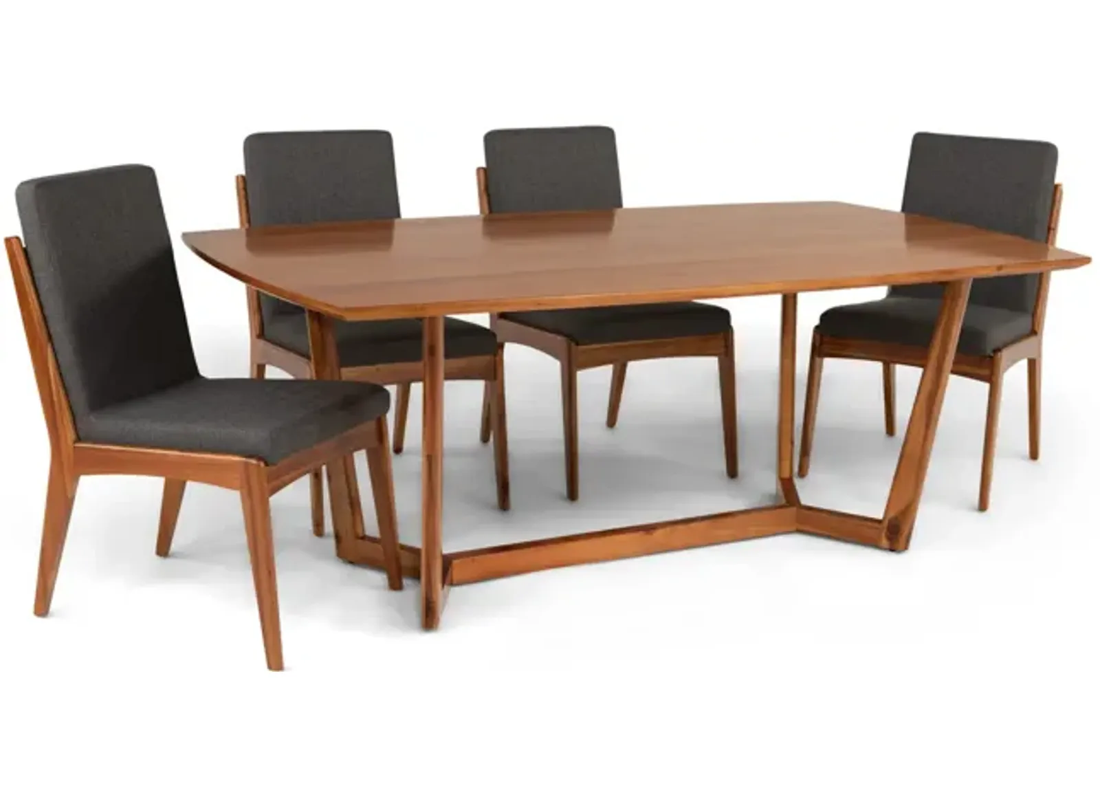 Tyler Modern Fixed Top Table With 4 Upholstered Chairs