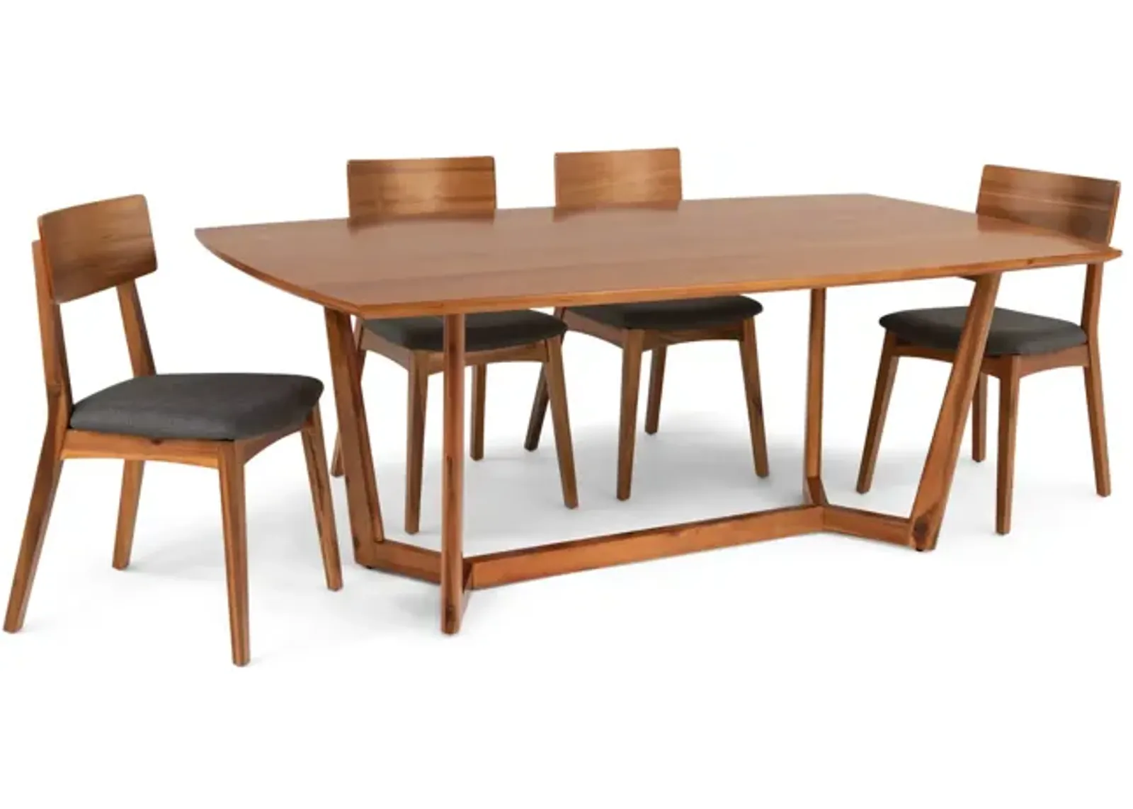 Tyler Modern Fixed Top Table With 4 Wood Chairs And 2 Upholstered Chairs