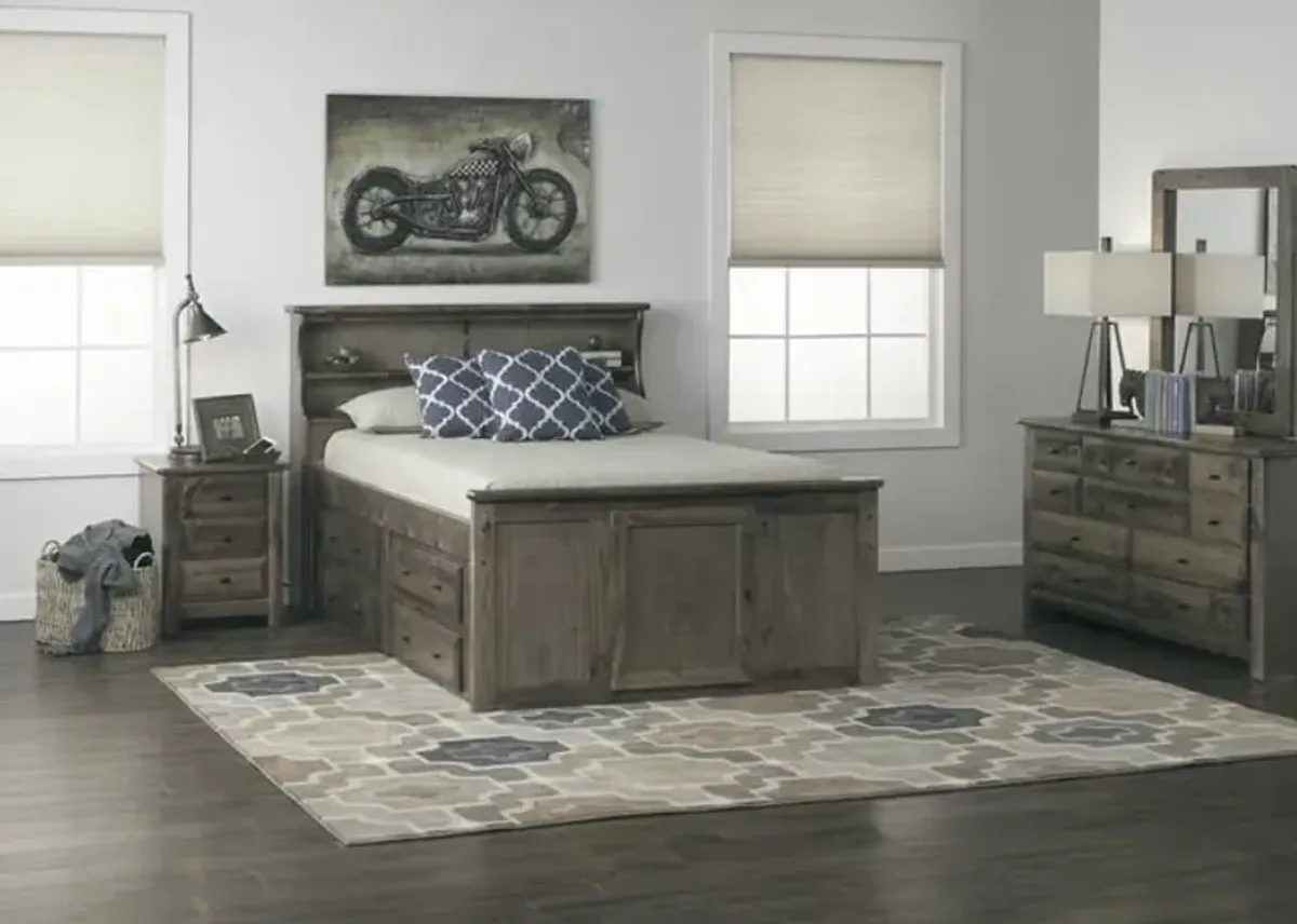 Laguna Bookcase Headboard Suite Rustic Grey