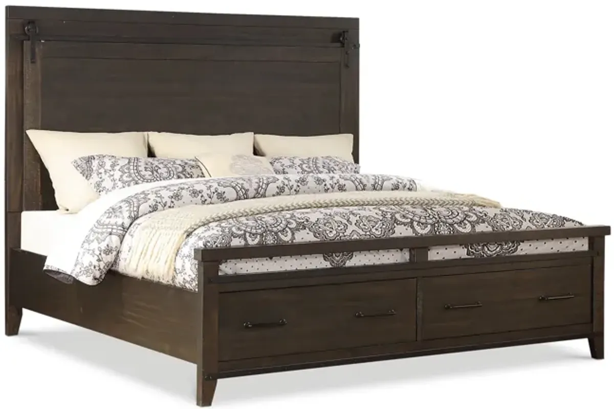 Urban Barn King Storage Bed - Charcoal