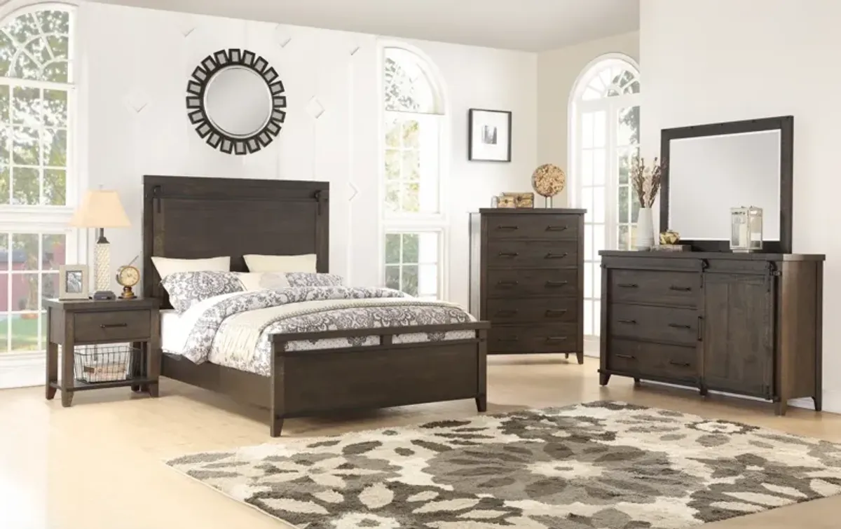 Urban Barn Queen Panel Bed - Charcoal