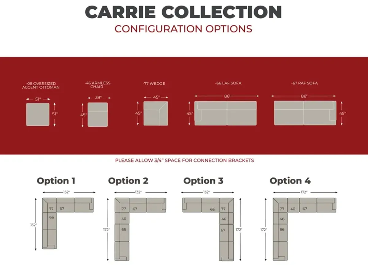 Carrie 3 Piece Modular Sectional - Parchment