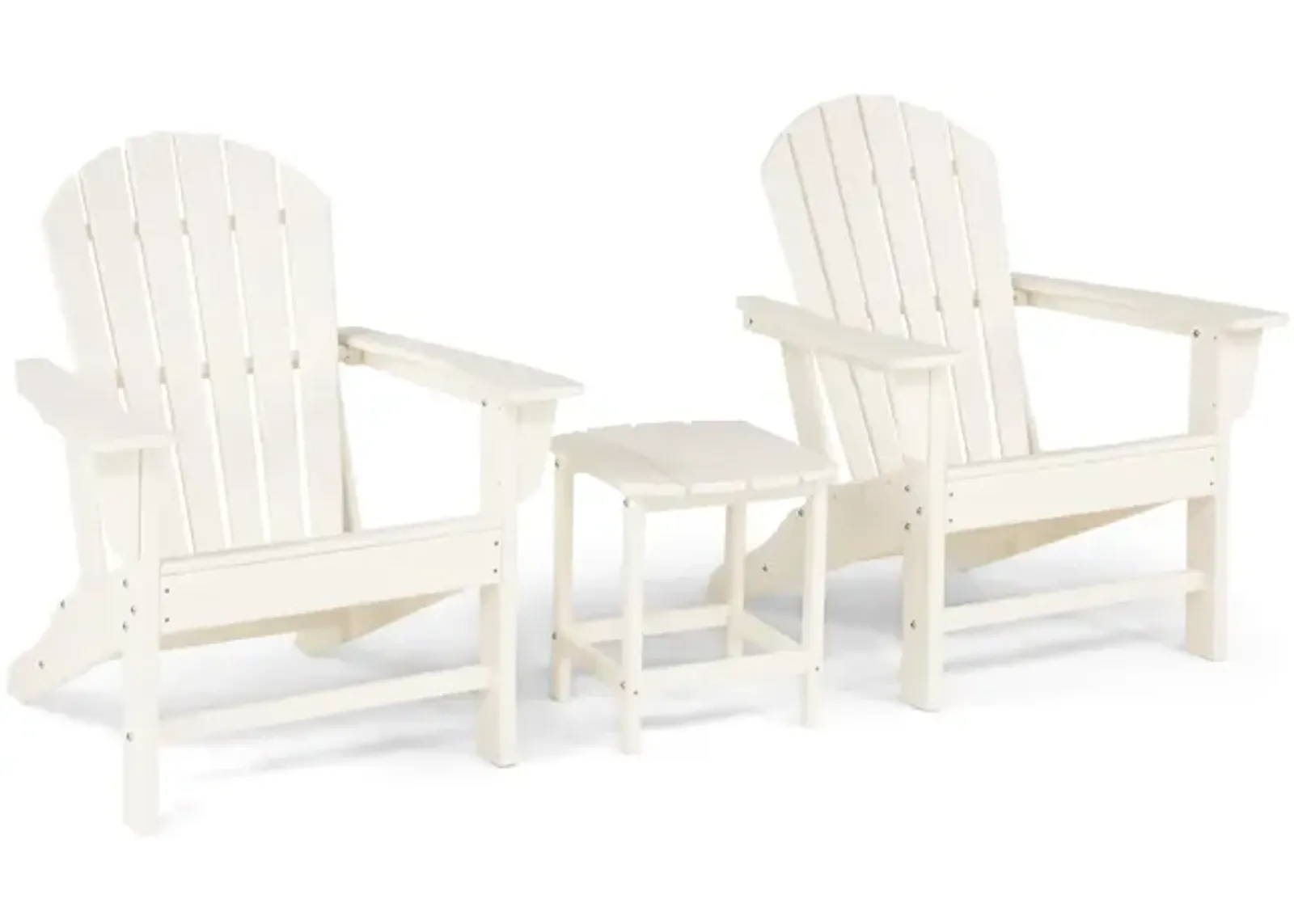 Sunset II 3 Piece Adirondack Set - White