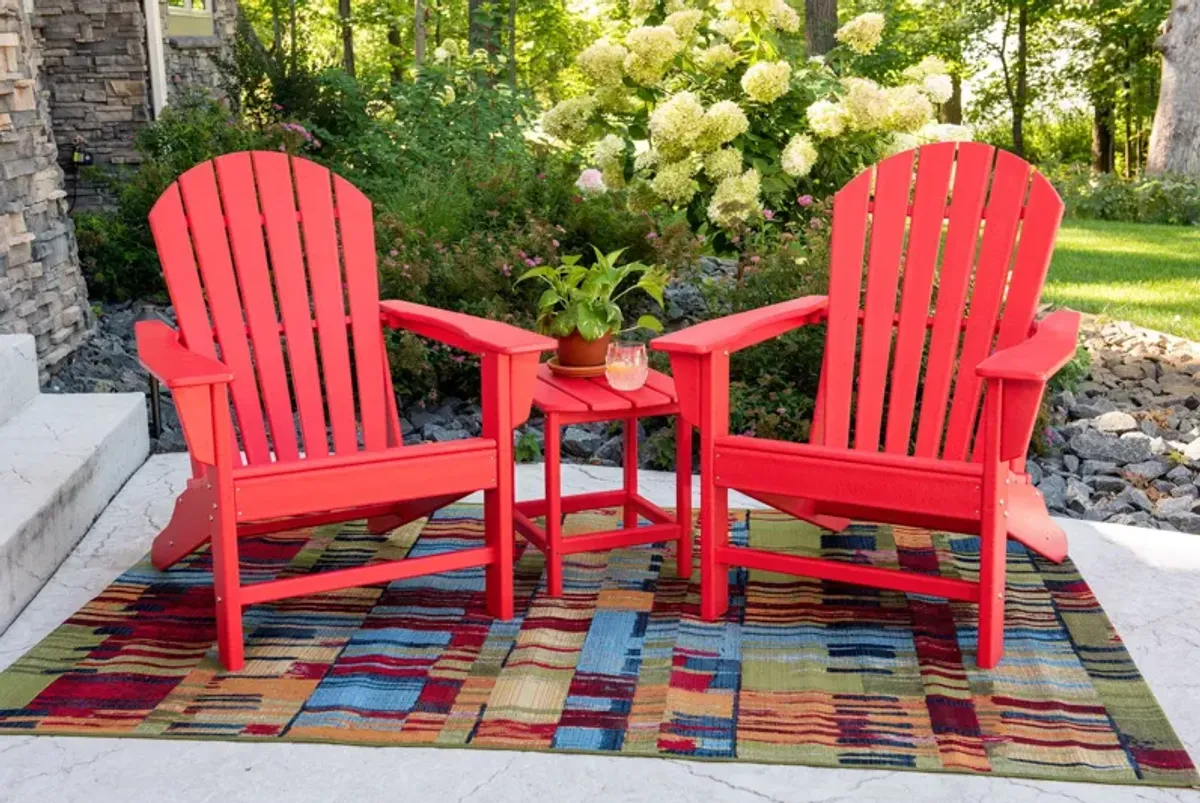 Sunset II 3 Piece Adirondack Set - Red