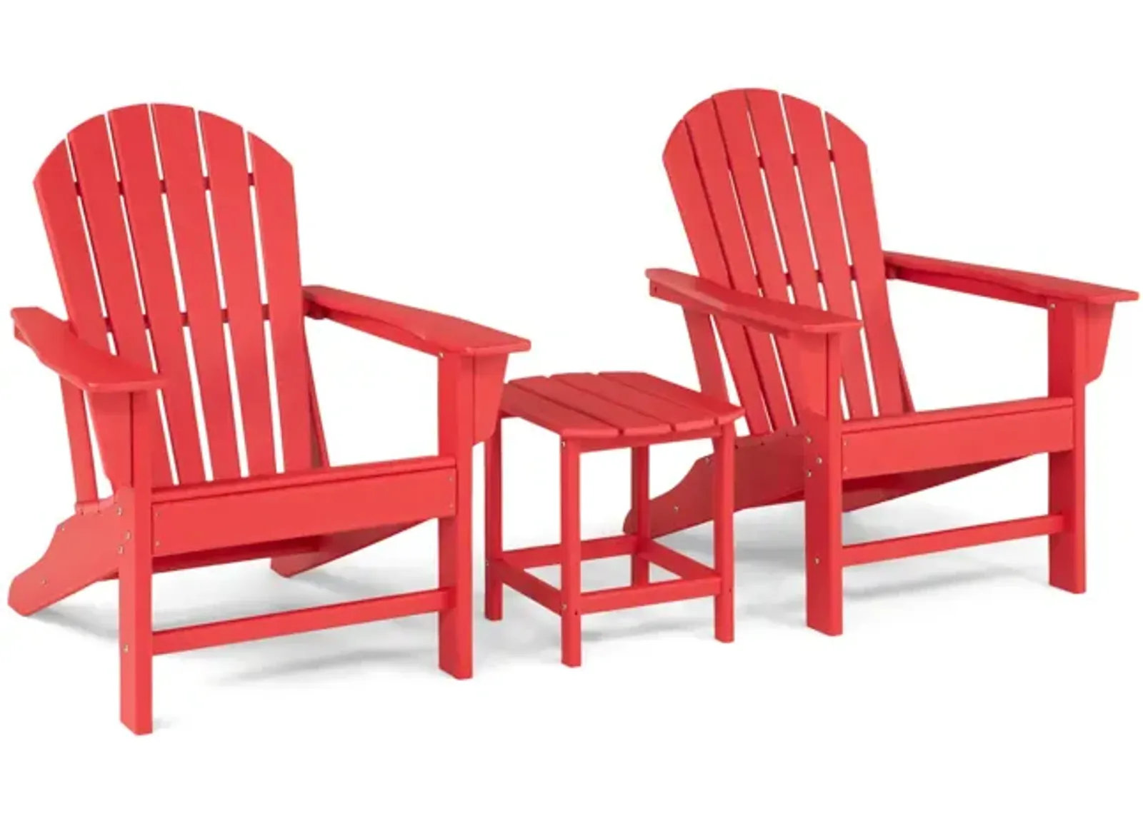 Sunset II 3 Piece Adirondack Set - Red