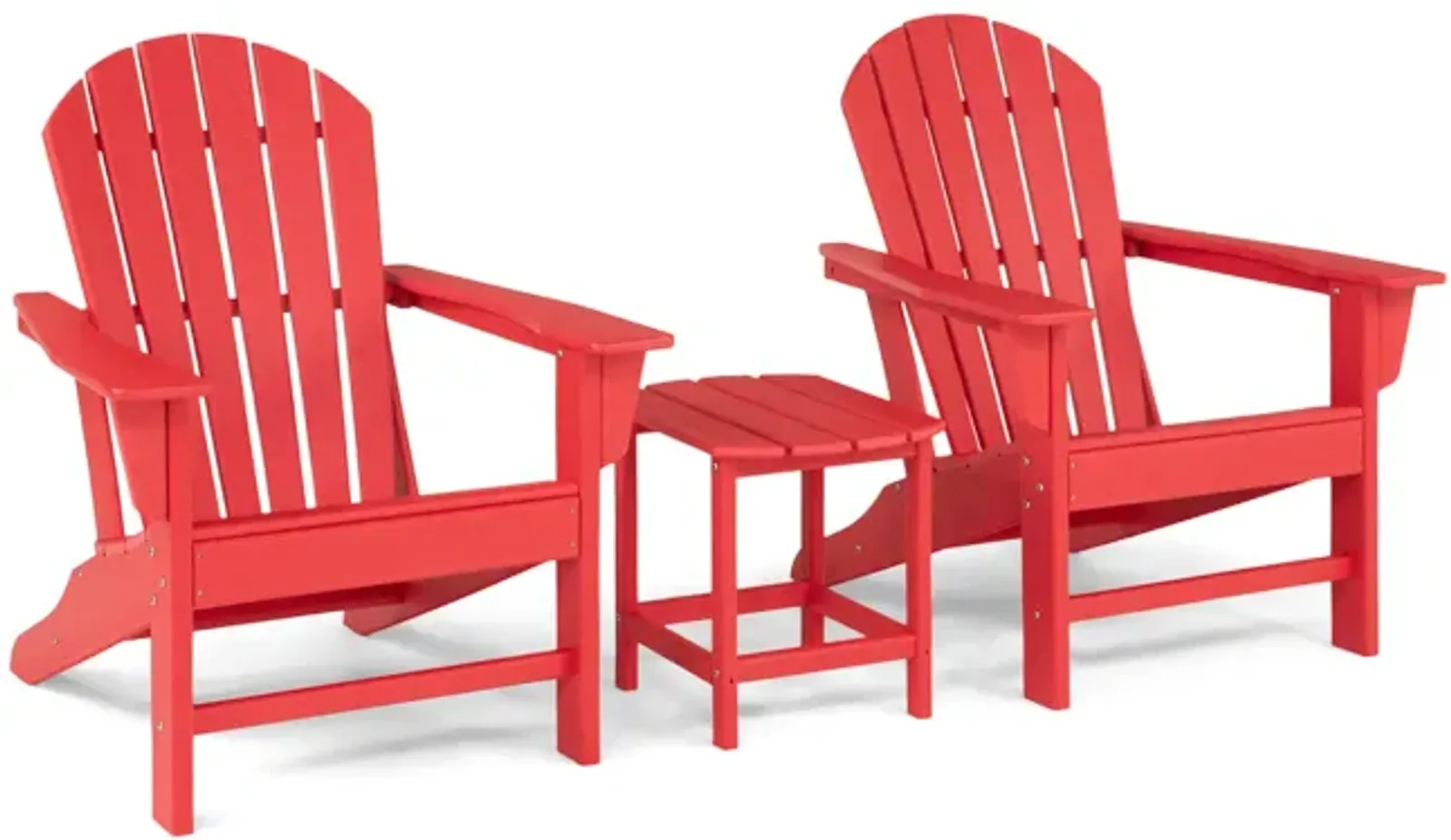 Sunset II 3 Piece Adirondack Set - Red