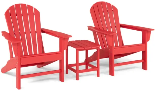 Sunset II 3 Piece Adirondack Set - Red
