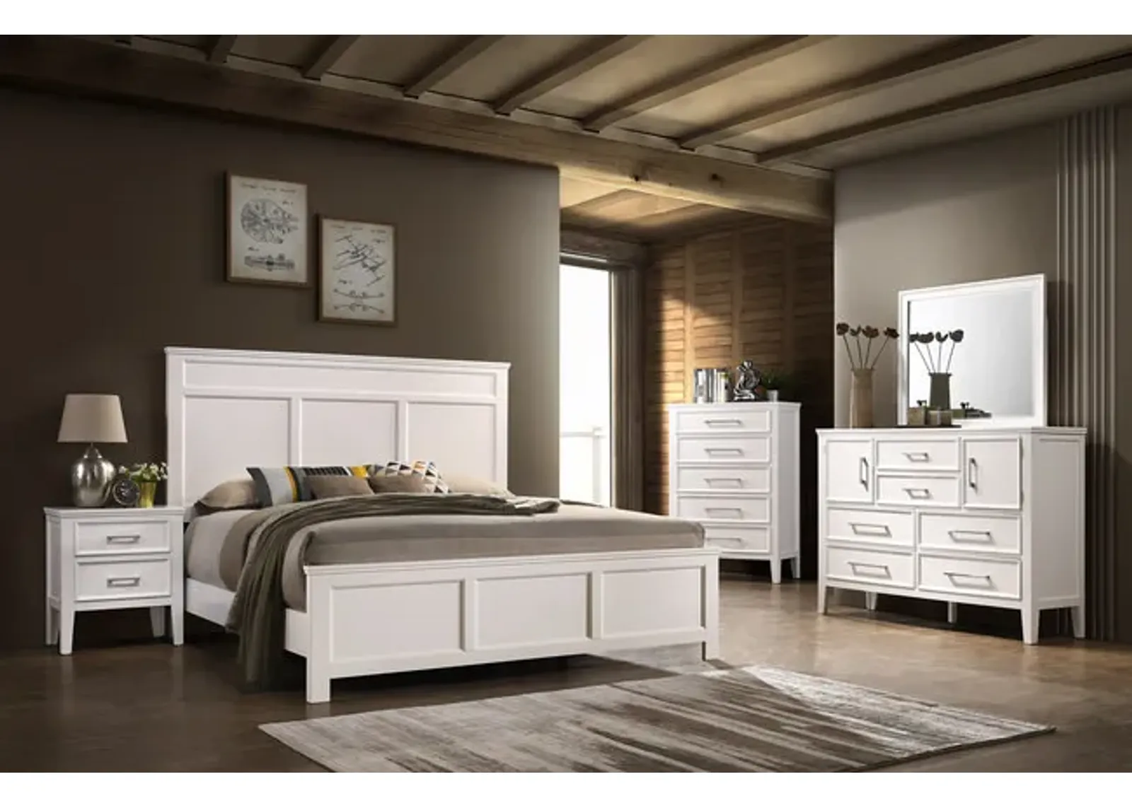 Hunter Queen Bedroom Suite - White