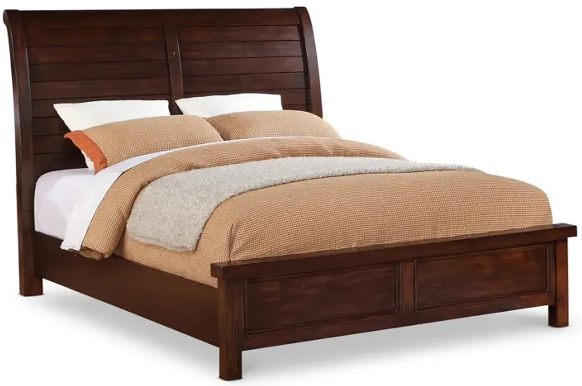 Delray Queen Sleigh Bed - Dark