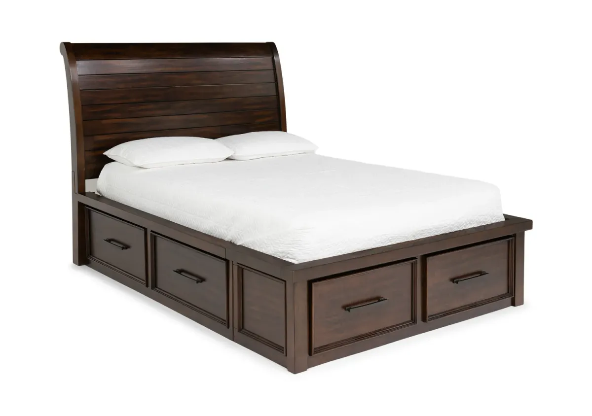 Delray Queen Storage Bed - Dark