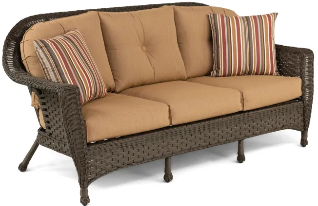 Summer Porch Wicker Sofa with Toss Pillows