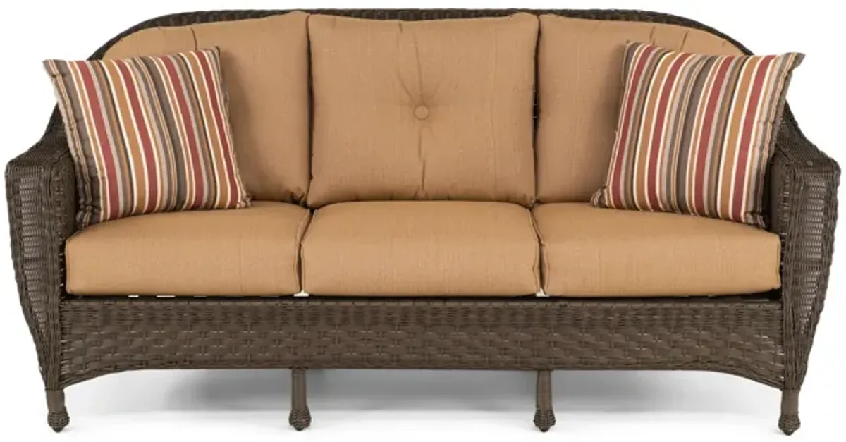 Summer Porch Wicker Sofa with Toss Pillows