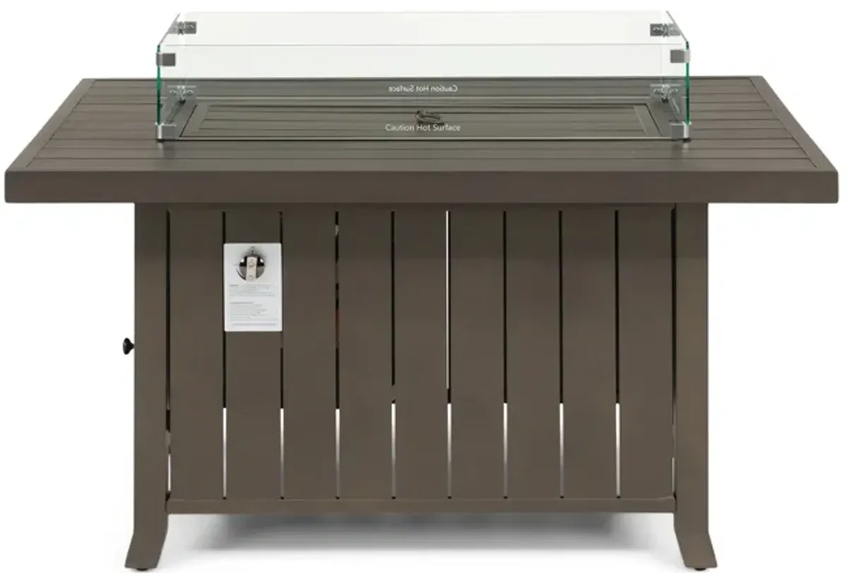 Wheaton 50  Rectangle Fire Table With Wind Guard