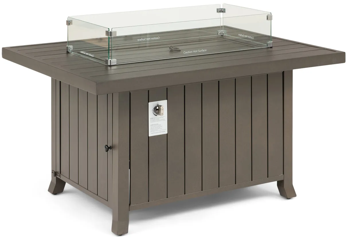 Wheaton 50  Rectangle Fire Table With Wind Guard