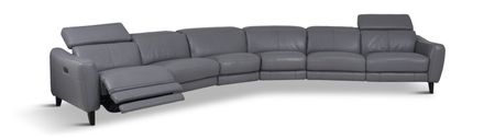 Flynn 6 Piece Leather Power Reclining Sectional