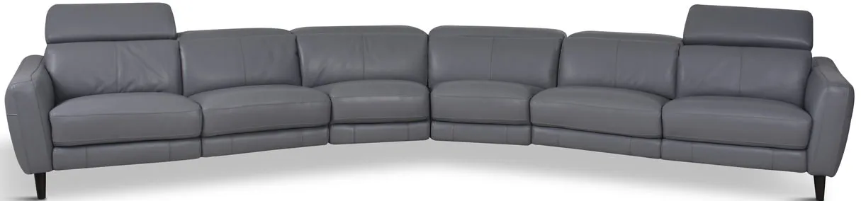 Flynn 6 Piece Leather Power Reclining Sectional