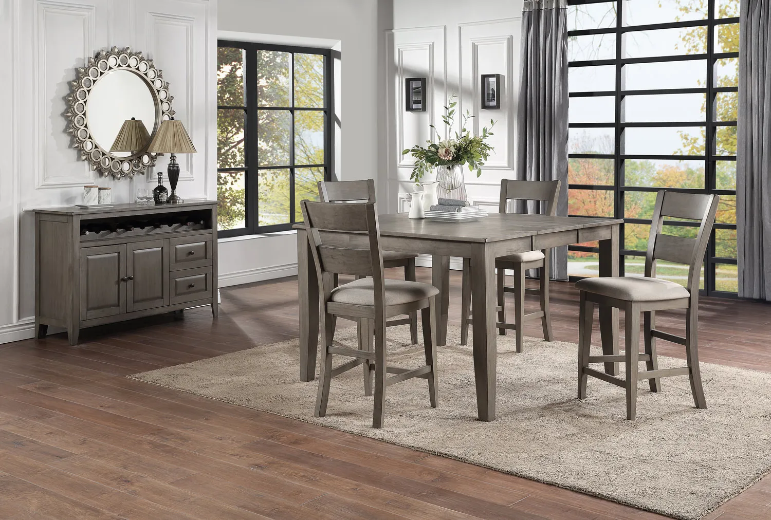 Elyssa Counter Table With 4 Stools