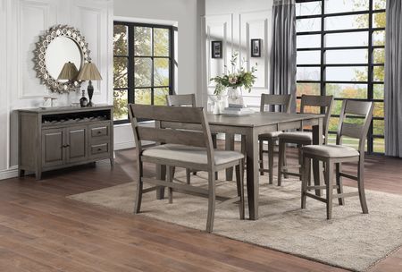 Elyssa Counter Table With 4 Stools And Bench