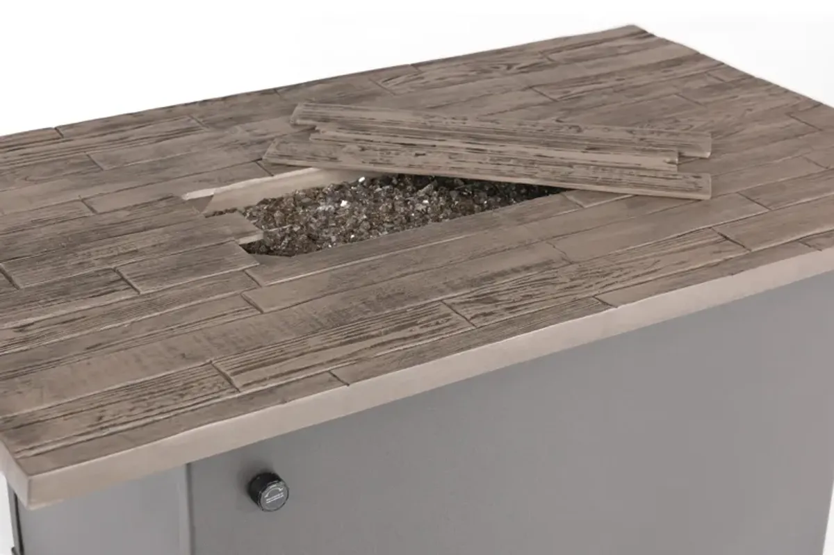 Wood Plank Fire Table