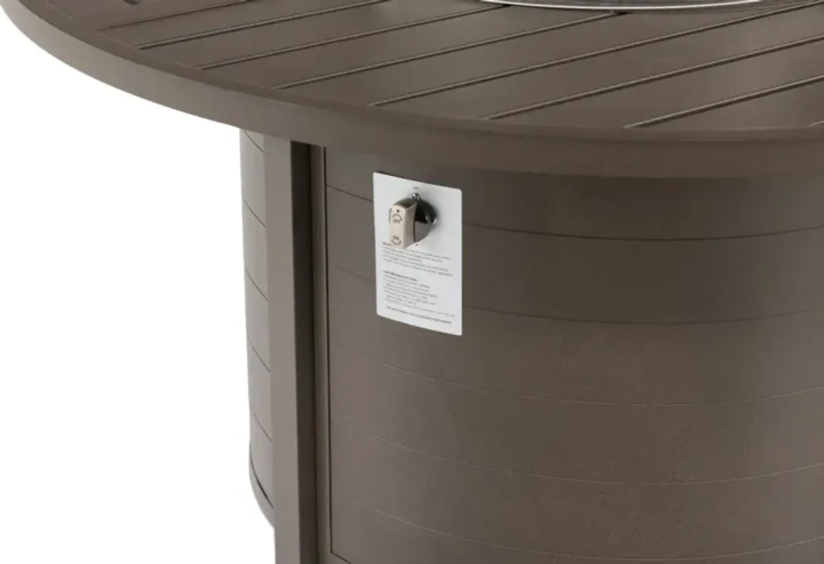 Wheaton 48  Round Fire Table With Wind Guard