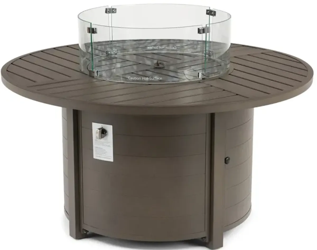 Wheaton 48  Round Fire Table With Wind Guard