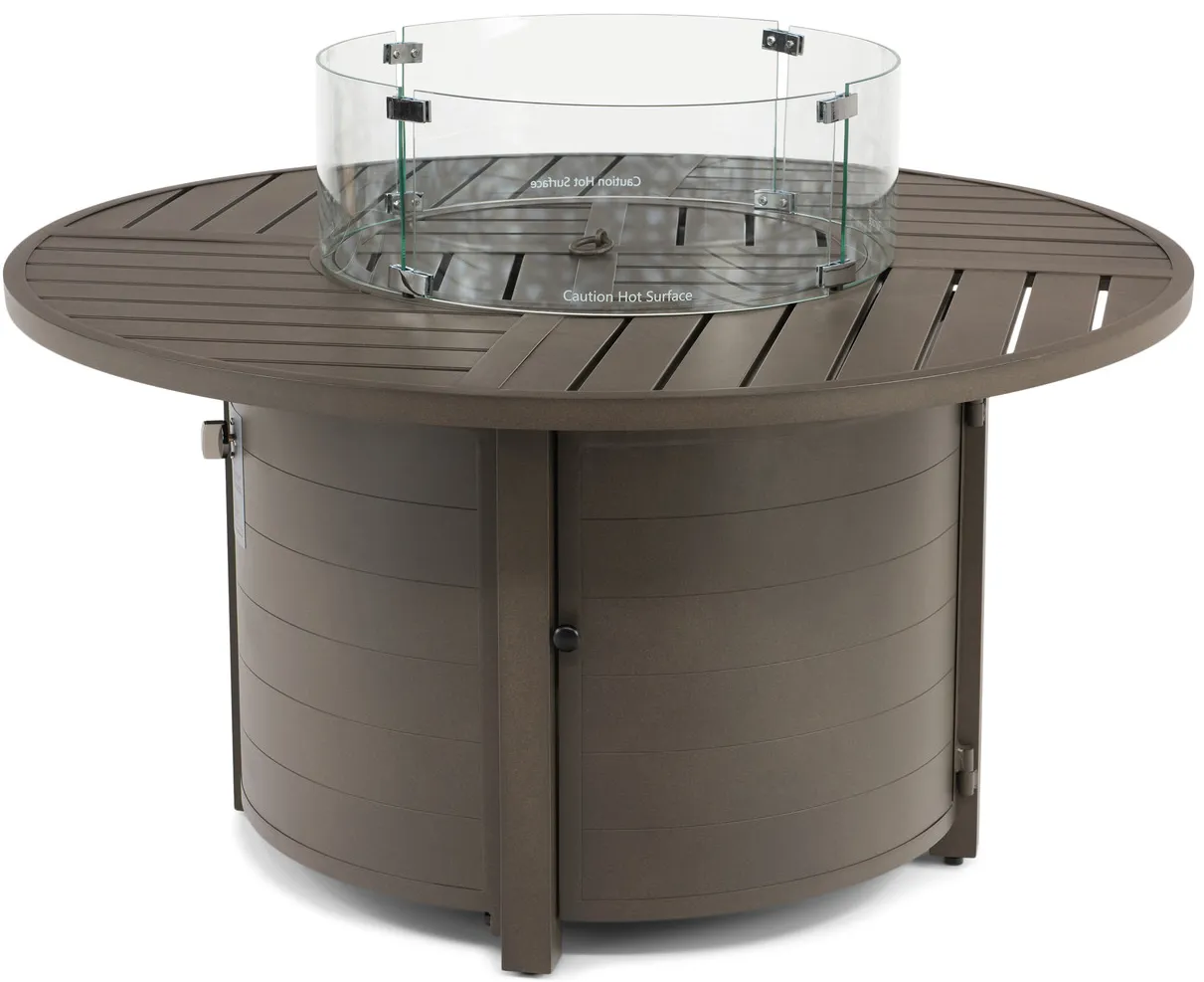Wheaton 48  Round Fire Table With Wind Guard